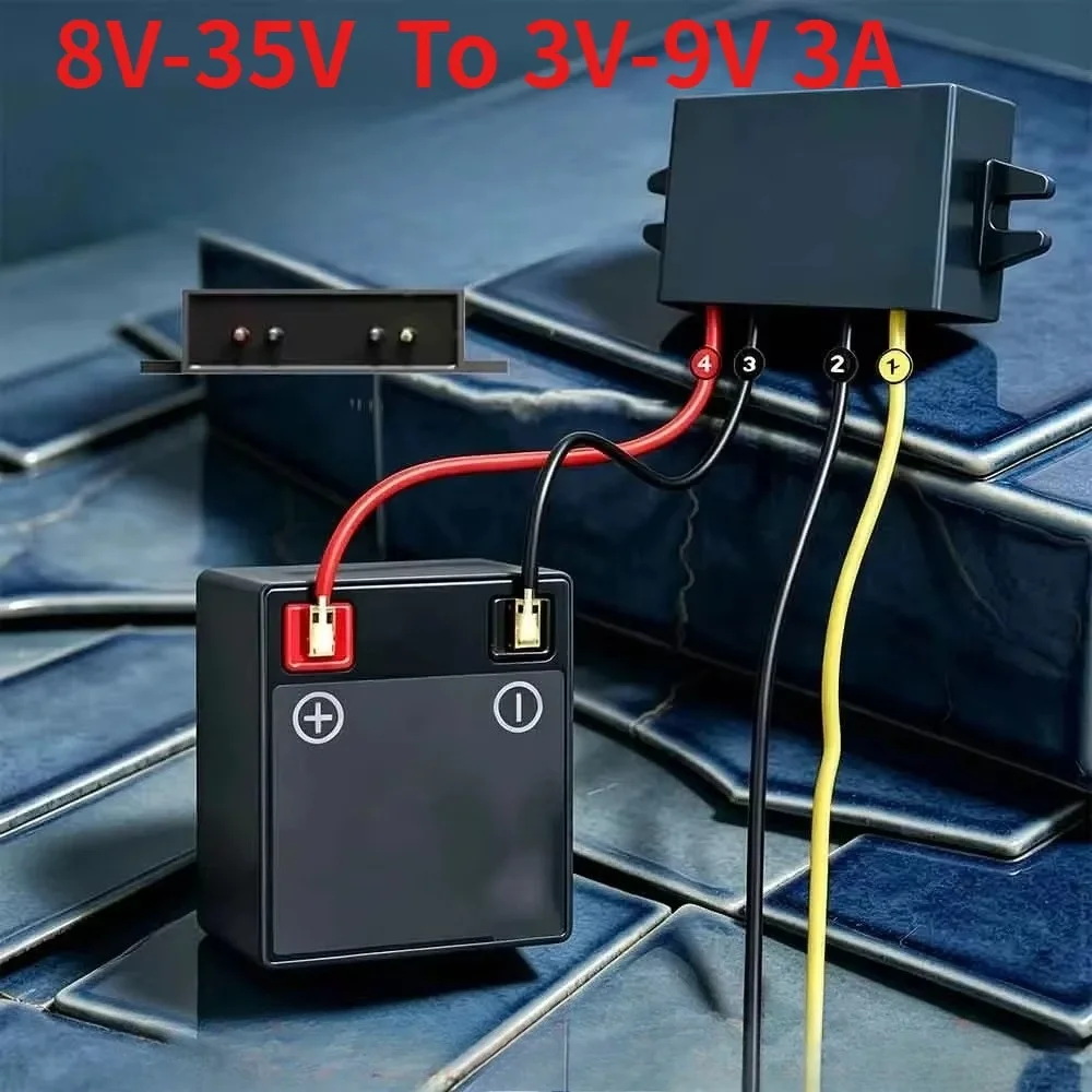 DC/DC Converter Buck Module 8V-35V Buck To 3-9V 3A Waterproof  Power Converter With Overcurrent Protection Overheat Protection