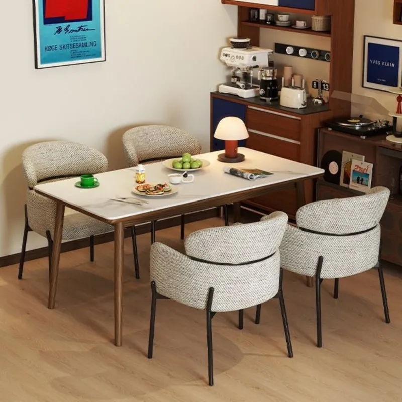 İtalyan Minimalist Yemek Sandalyesi Hafif Lüks Ev Retro Restoran Otel Sandalyesi Hafif Lüks İskandinav Yemek Masası Sırtlıklı Sandalye