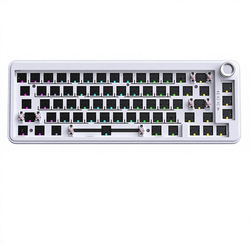 HJSDZHI YG65 Wireless Mechanical Keyboard  Hot Swappable Custom Keyboard with Knob RGB Backlit Pre-lubed Reaper Switches