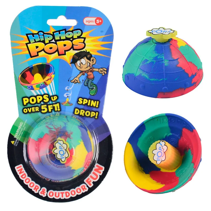 Hip Hop Jump Half Side Bouncing Ball Anti Stress Fidget Toys For Kids Outdoor Fun Camouflage Spinning Bounce Bowl Fingertip Top