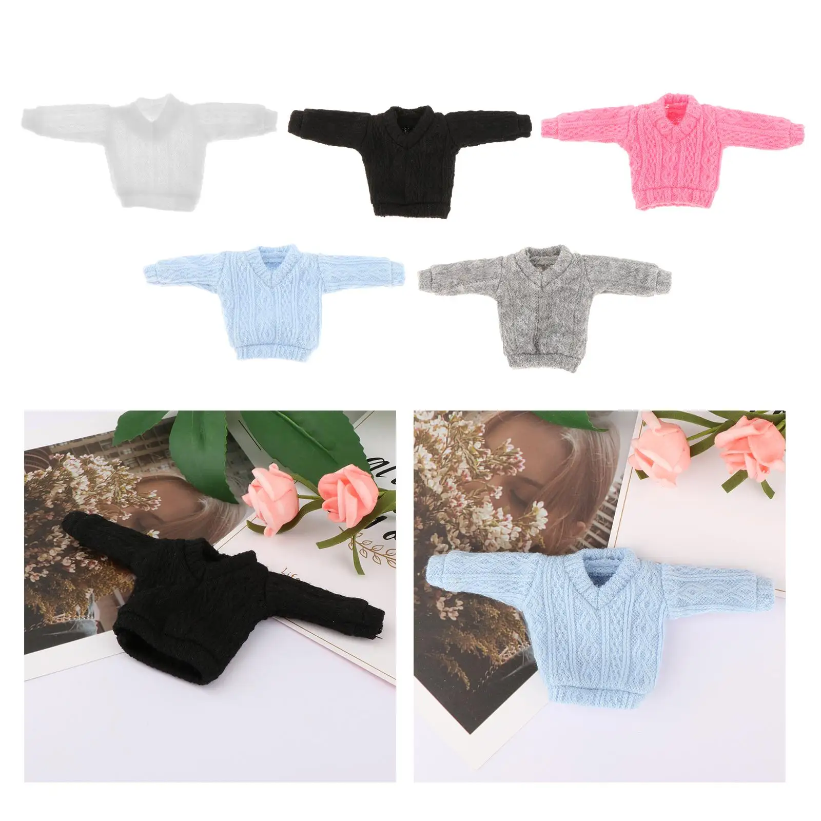 

1/12 Action Figures Sweater,Female Figure Clothing Model,Fashionable Soft Accessories,Miniature Costume,6 inch Doll Outfits