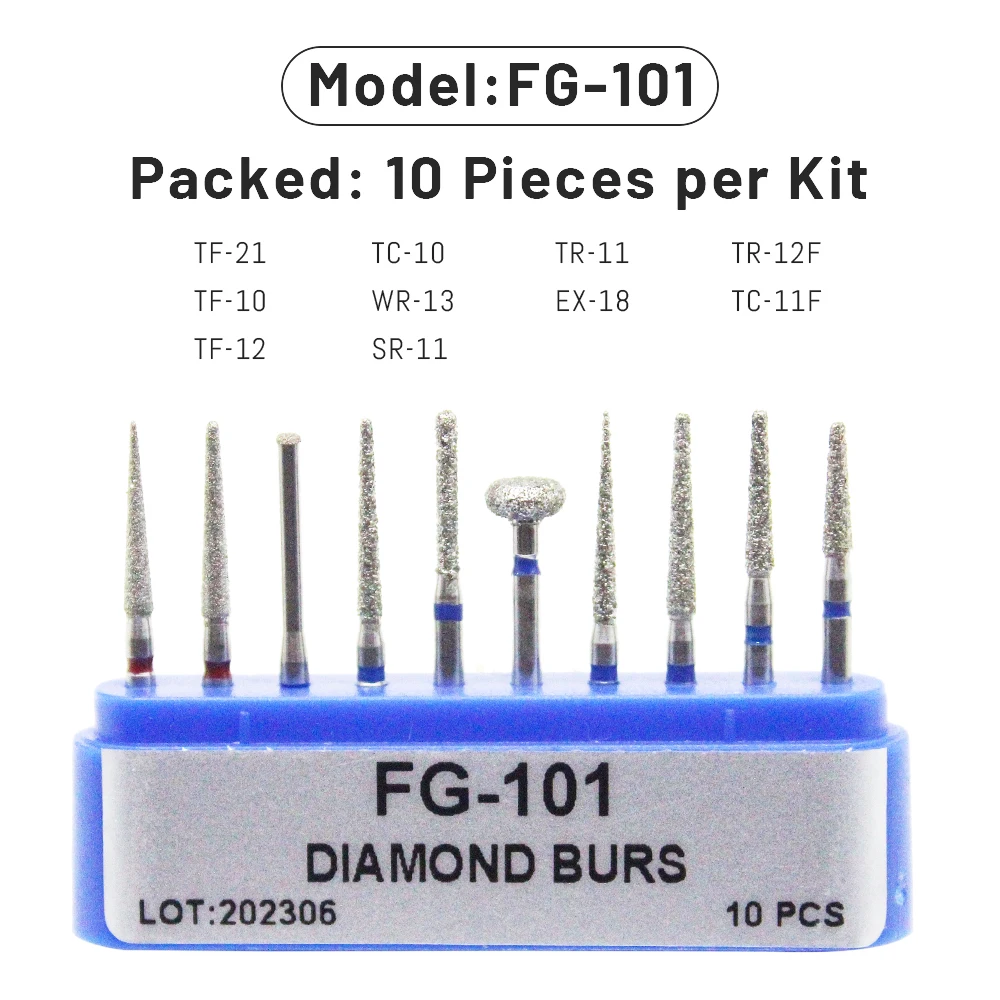 AG 1 Box Dental Diamond Burs Drill for High Speed Handpiece Dentist Burs FG Series Dia.1.6mm