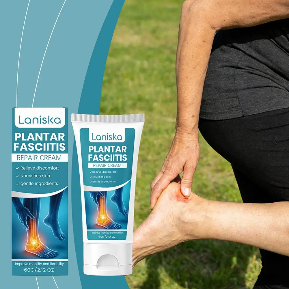 Crème Laniska 60g pour le soulagement de la fasciite plantaire, apaisante pour les douleurs au talon, nourrissante en profondeur, pommade pour le traitement des pieds, soin pénétrant pour les pieds