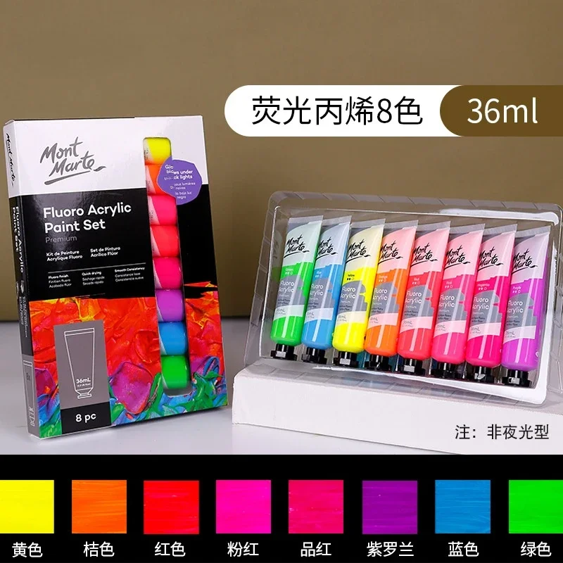 Imagem -02 - Conjunto de Tinta Acrílica Metálica Fluorescente Estudante de Alta Modelagem Pintura Faça Você Mesmo Criativa Pintura de Parede Arte Design Cores 18ml