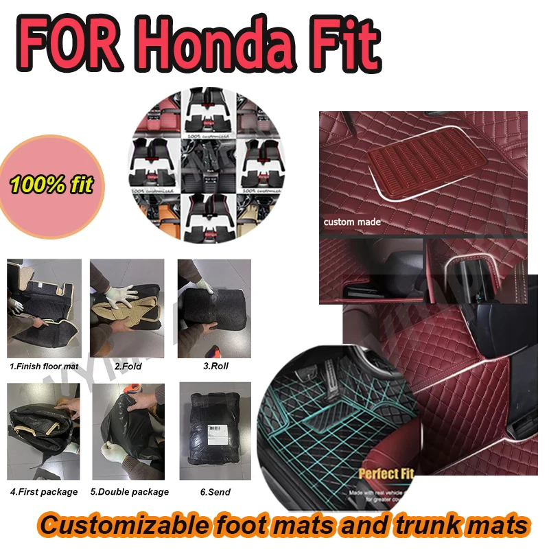 

LUXURY Car Floor Mats For Honda Fit Jazz GK3 4 5 6 7 2014~2020 Carpet Mat