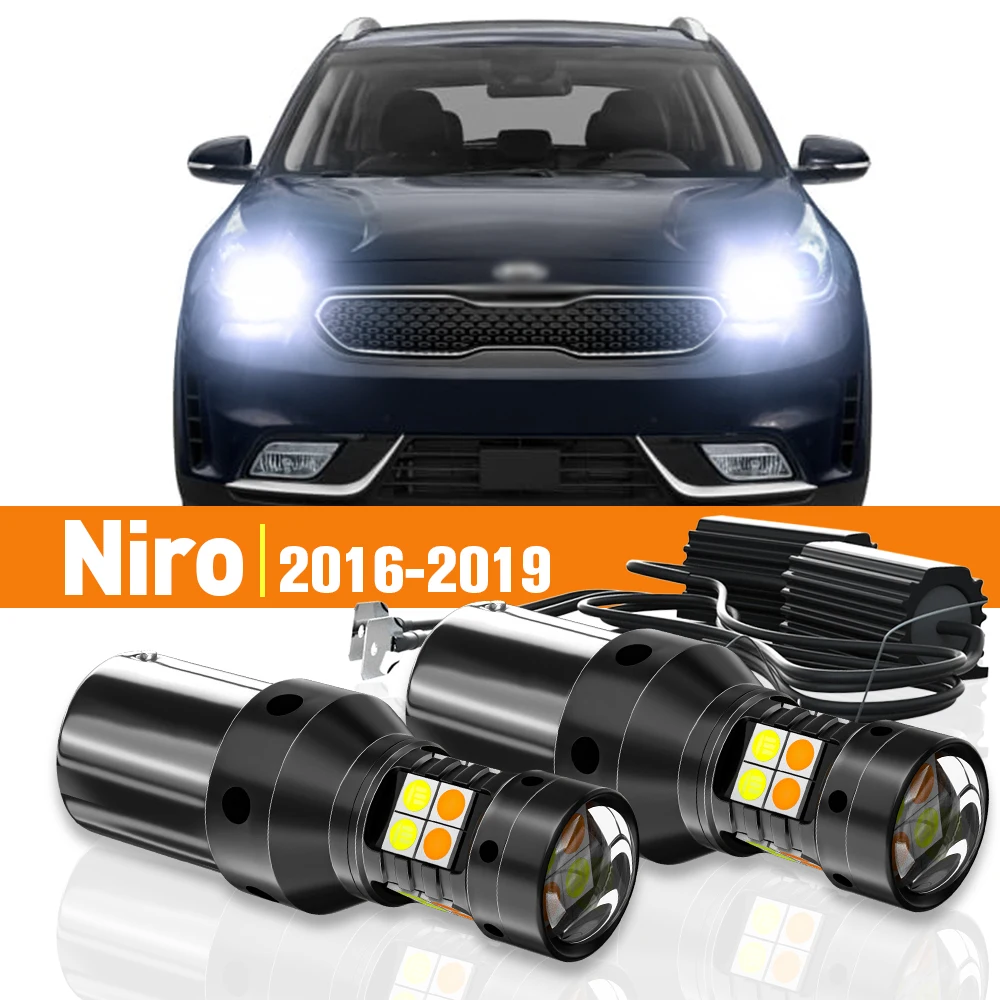 2x LED Dual Mode Turn Signal+Daytime Running Light DRL For Kia Niro 2016-2019 2017 2018 Accessories Canbus