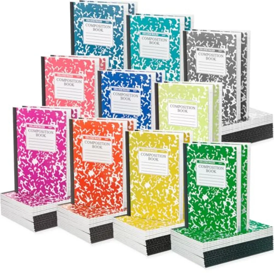 

Набор из 100 тетрадей формата А5 в линейку с мраморной обложкой для студентов, школы и офиса