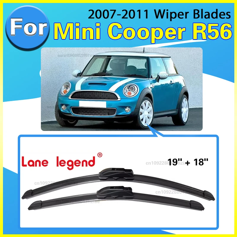 Für Mini Cooper R56 Hatch 2007-2011 2008 2009 Wischer vorne und hinten Wischerblätter Windschutzscheibe Windschutzscheibe Fensterbürsten 19"+18"