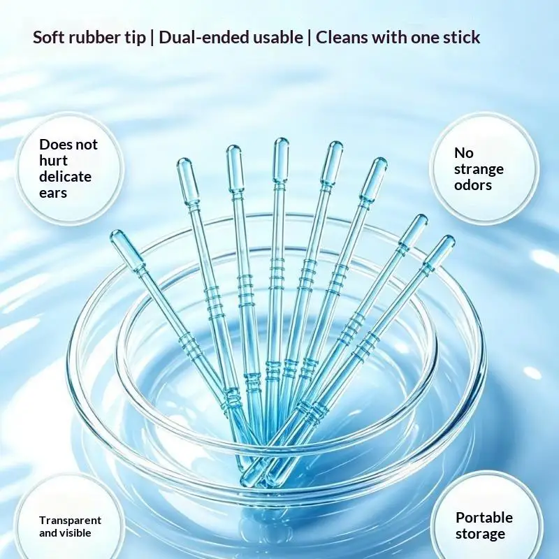 [H] 20Pcs Silicone Ear Wax Remover Safe Sticky Ear Pick For Adults Reusable Ear Cleaner Adhesive Earpick Swabs Tools