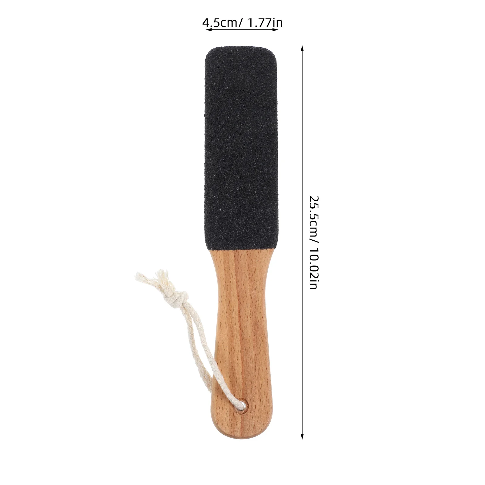 1個入り 角質除去 足用スクレーパー ハンドル付き 人間工学に基づいた滑り止め木製グリップ 両面フットファイル ペディキュアツール 角質除去