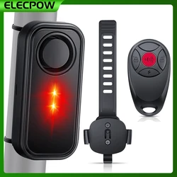 Elecpow Bicycle Anti Theft Vibration Alarm 113dB Waterproof Motorcycle Alarm With Light  Wireless Remote Control With Bracket