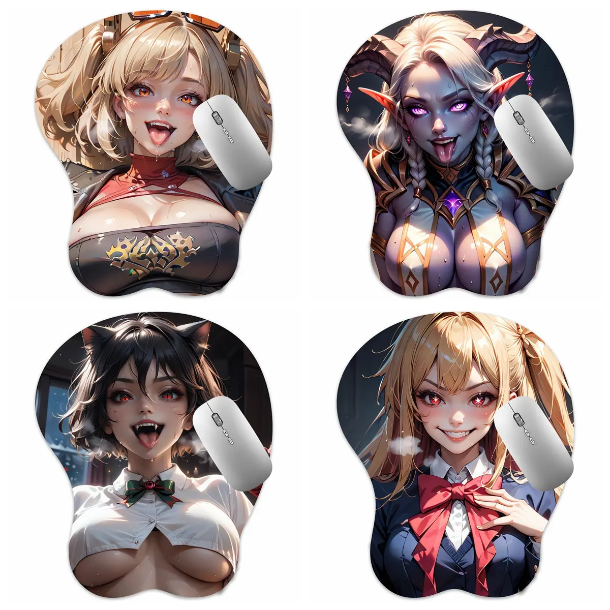 لوحة ماوس ثلاثية الأبعاد Burnice / Draene / Micchan / Ruby Oppai Mousepad Breast Gaming Rist Rest Mouse Mat Boob-pad