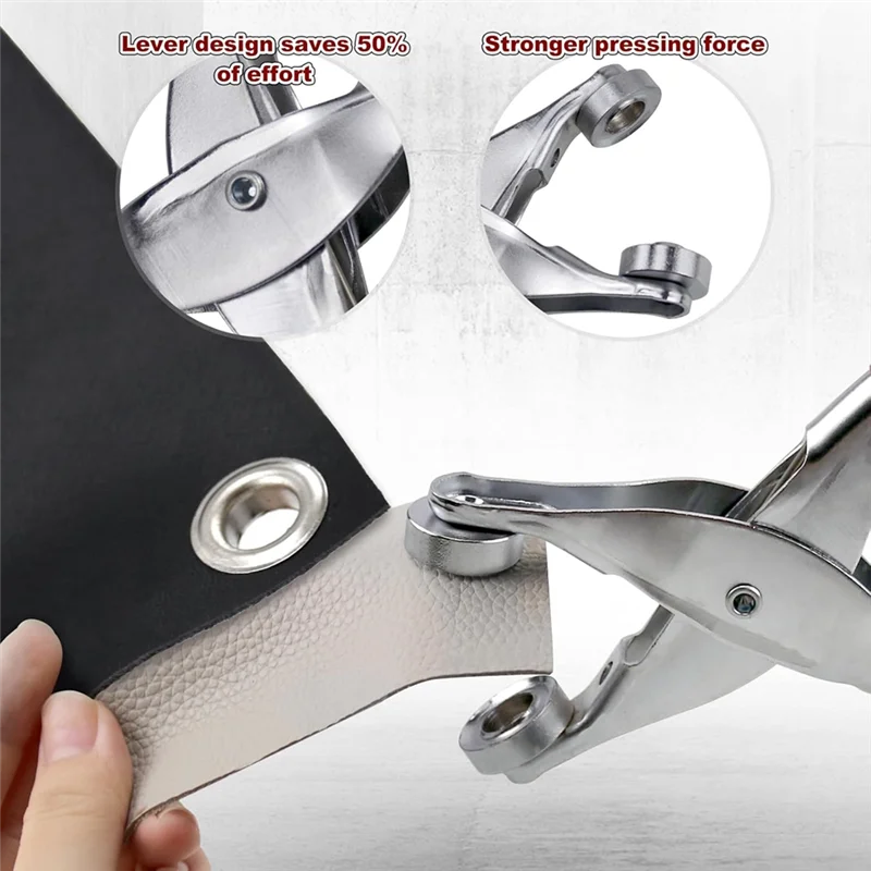 

1/2 Inch Grommet Tool Kit, Grommet Kit,Leather Punch Pliers With 200 Silver Metal Eyelets For Leather,Belts,Shoes,Fabric-A79G
