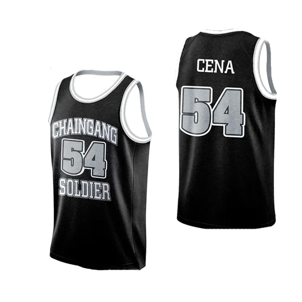 

John Cena Chain Gang Soldier Special Mens Basketball Shirt Youth Kids Training Basketball Uniform Breathable Unisex Jersey
