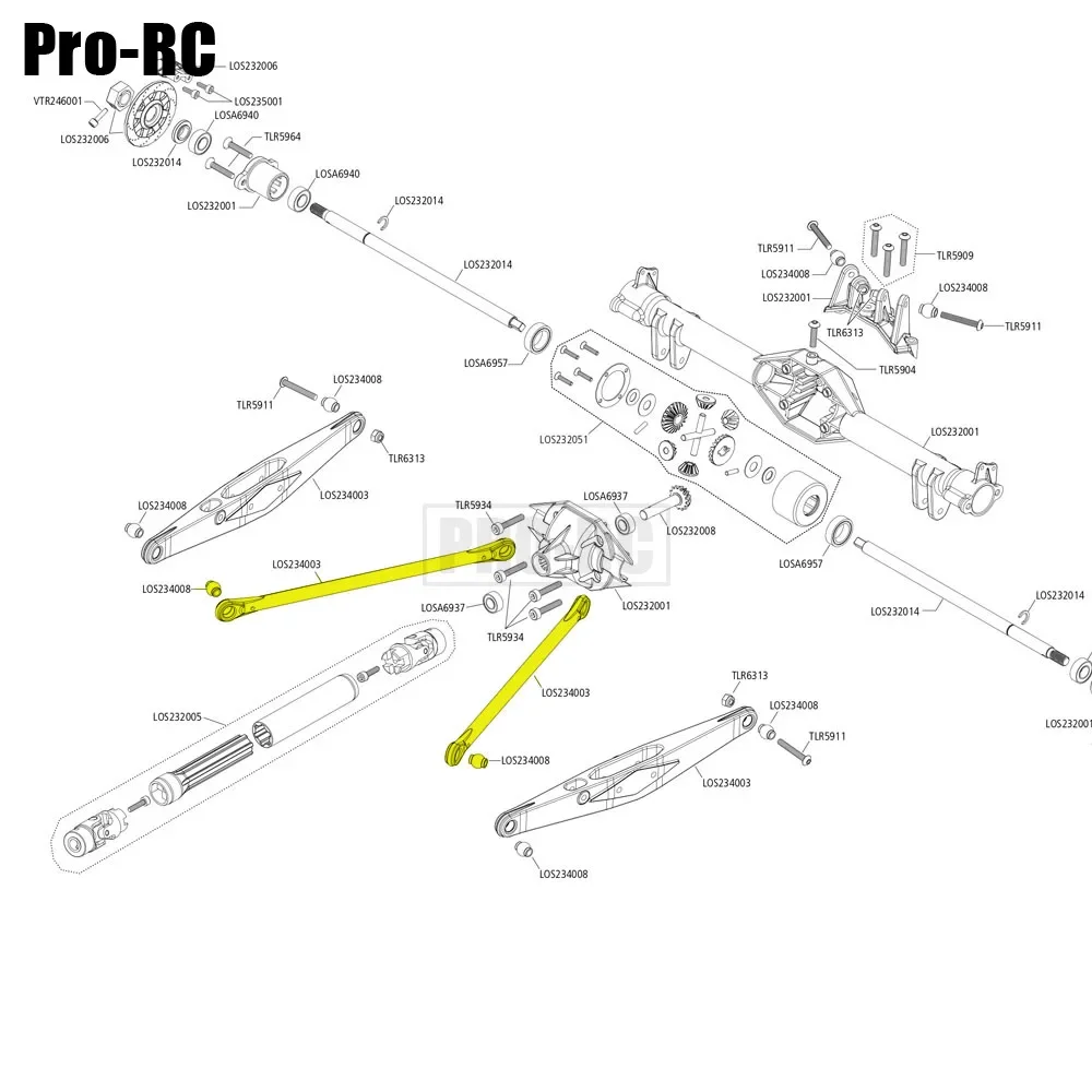 2 szt. stop aluminium 150MM 7MM grubsze tylne zawieszenie układu kierowniczego górnego łącznika przeciągającego Los234003 do samochodu RC 1/10 Team Losi Race Baja Rey