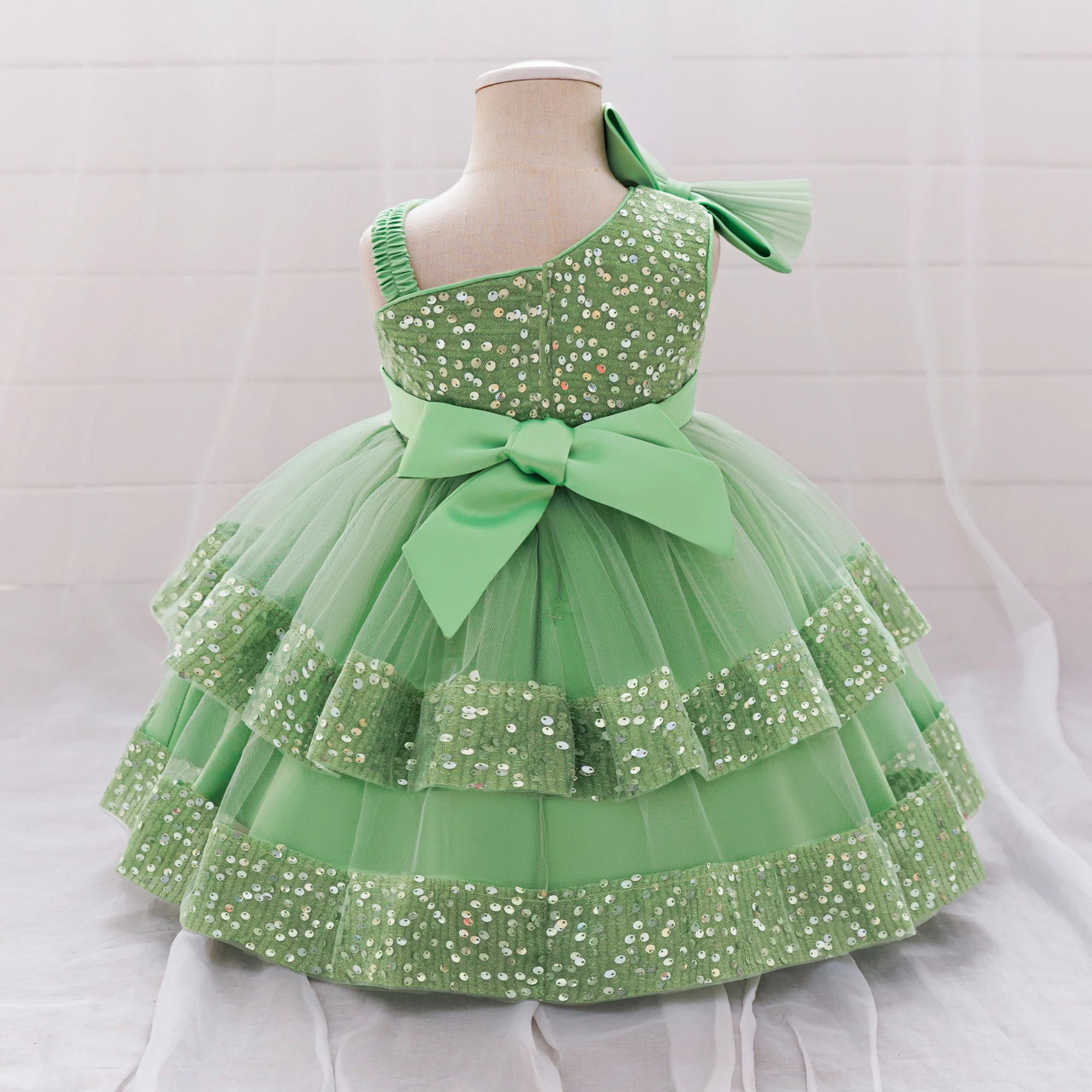 Kleinkind Halloween-Party Mädchenkleid Karneval Weihnachtskostüme Pailletten 1. Geburtstag Hochzeit Brautjungfer Prinzessin Baby Mädchenkleid – Detail 7