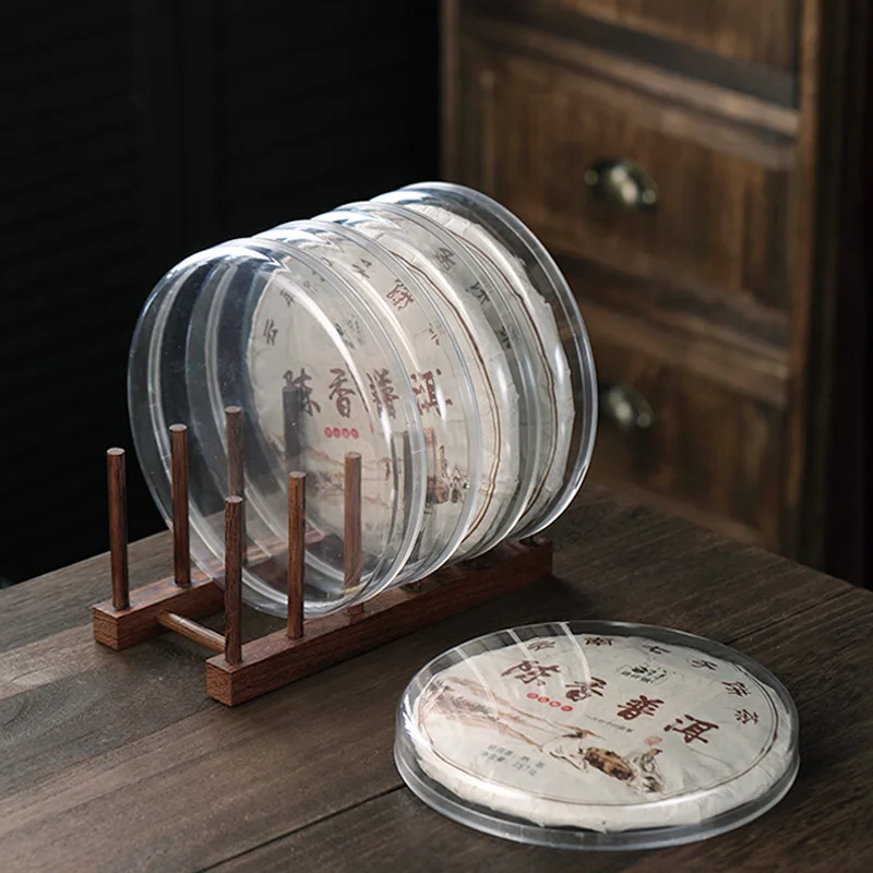 Tea cake rack, solid wood tea tray, transparent display stand, dustproof tea cake storage box, multi-layer rosewood Pu'er tea