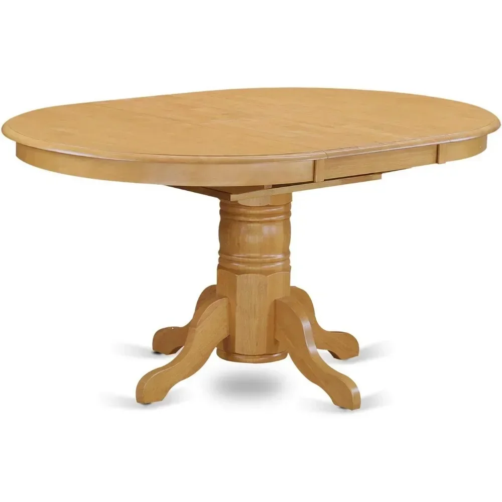 AVVA5/7-OAK-W Avon Juego de muebles de habitación de 5/7 piezas Consist de una mesa de cocina ovalada con hoja de mariposa y 4/6 sillas de comedor, roble