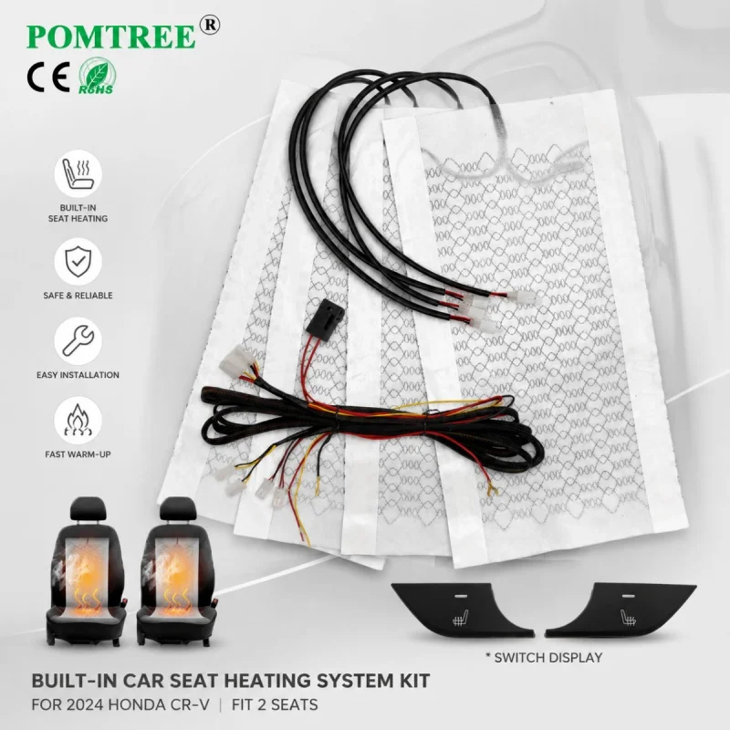 Built-in Car Seat Heating System Kit Fit Honda CR-V/Breeze 2024 Seat Heating,Including Heater Pads And Switch Kit,Fit 2 Seats