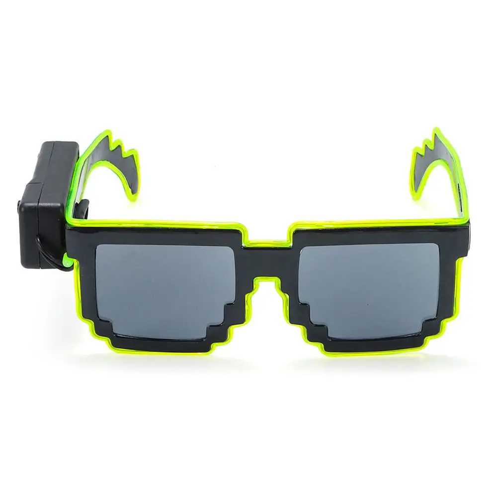 Wireless Mosaic LED Glasses Halloween Christmas Birthday Neon Party Nightclubs LED Light-up Glasses Glow in the Dark