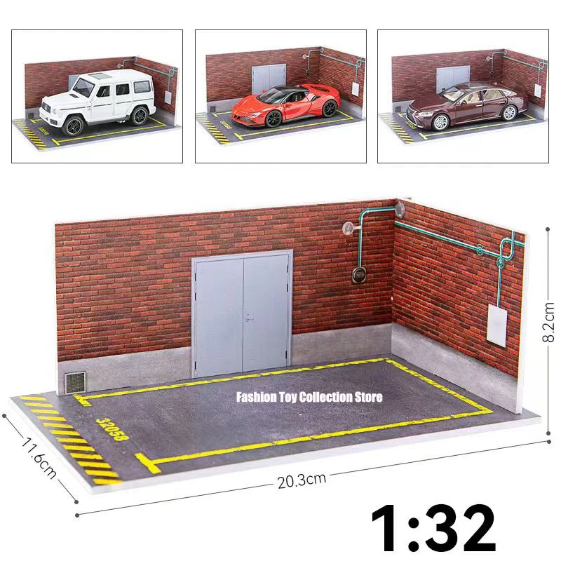 Diorama 1/32 Car Garage Parking Lot Model PVC Garage DIY Scene DieCast Car Model For Kids Present