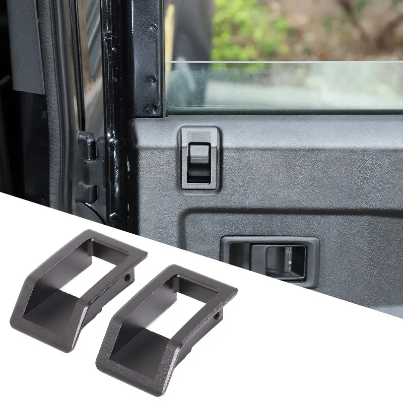 

2pcs Aluminum Alloy For 2004-2018 Land Rover Defender (2-door) Door Latch Outer Frame Tim cover stickers Car Accessories
