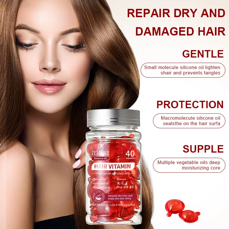 

Hair Oil Capsules with Moroccan Argan Oil Leave-In Vitamin Hair Serum Tames Frizz Nourishes Hair