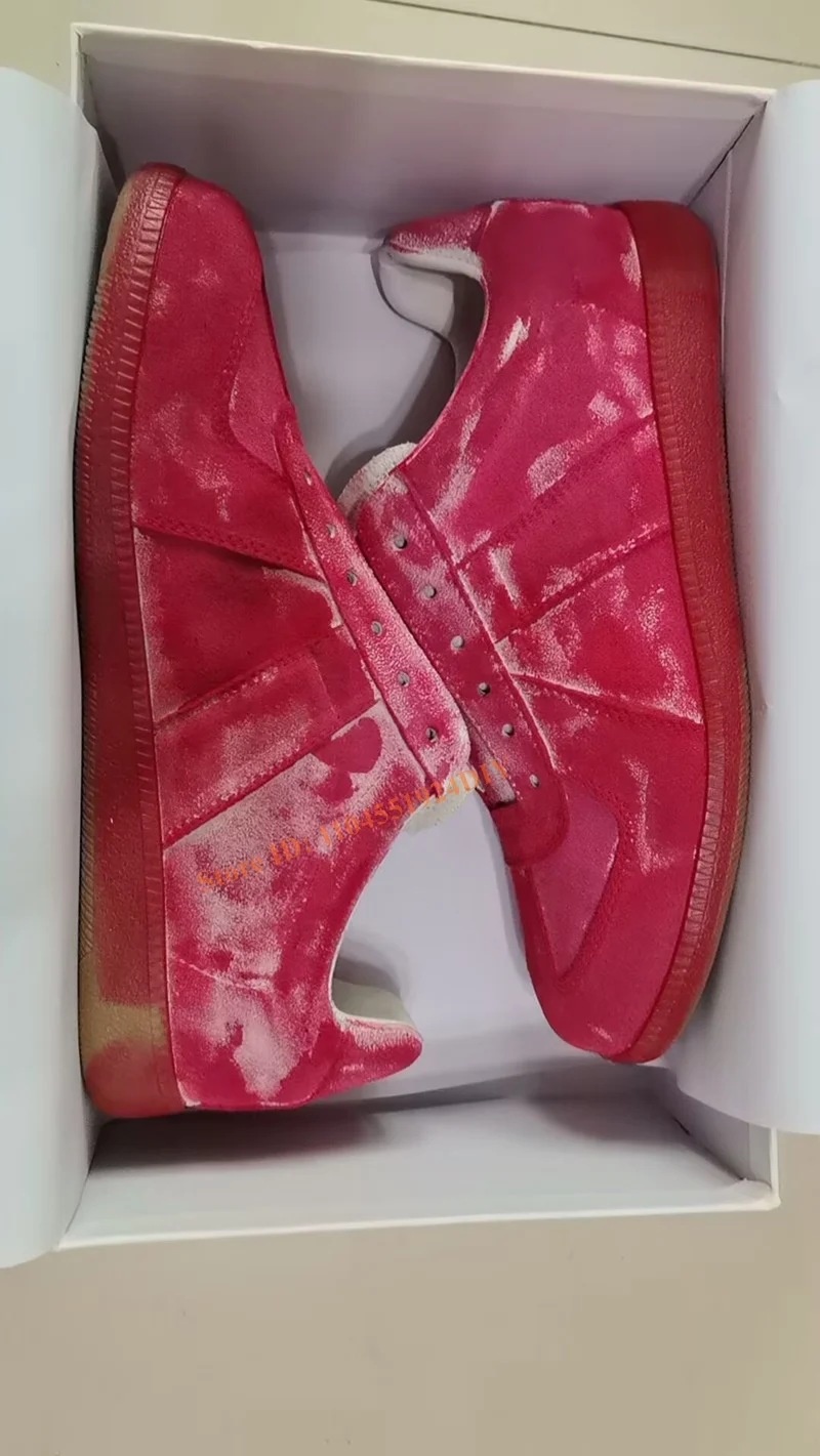 

Low Top Lace Up Sneakers Shoes Front Touch-Strap Fastening Leather Round Toe Technical Party Dress Casual Walking Boos