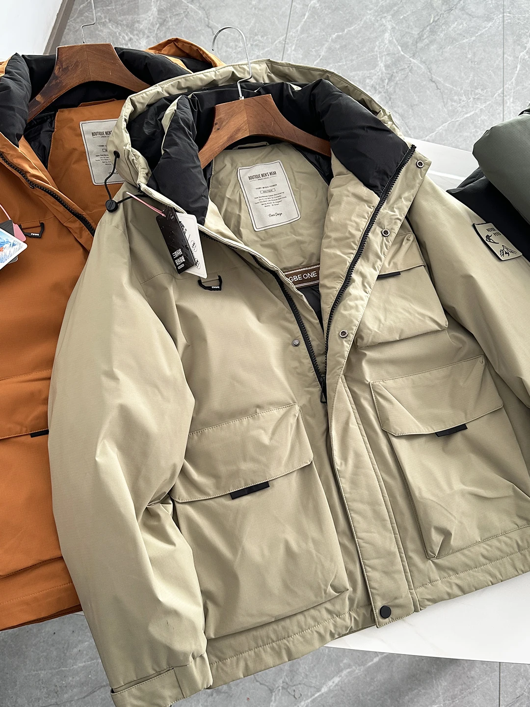 

Уличная мужская Thiened Du down Jaet, ветрозащитная, водостойкая, теплая рабочая одежда, пальто из 90% Du down Filling Long Sve на молнии