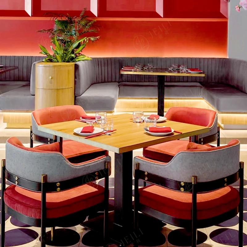 

Classic Restaurant Oak Chairs with Table and Chairs Sand Development Seating Furniture Set Hotel Cafe Cafe Interior Design
