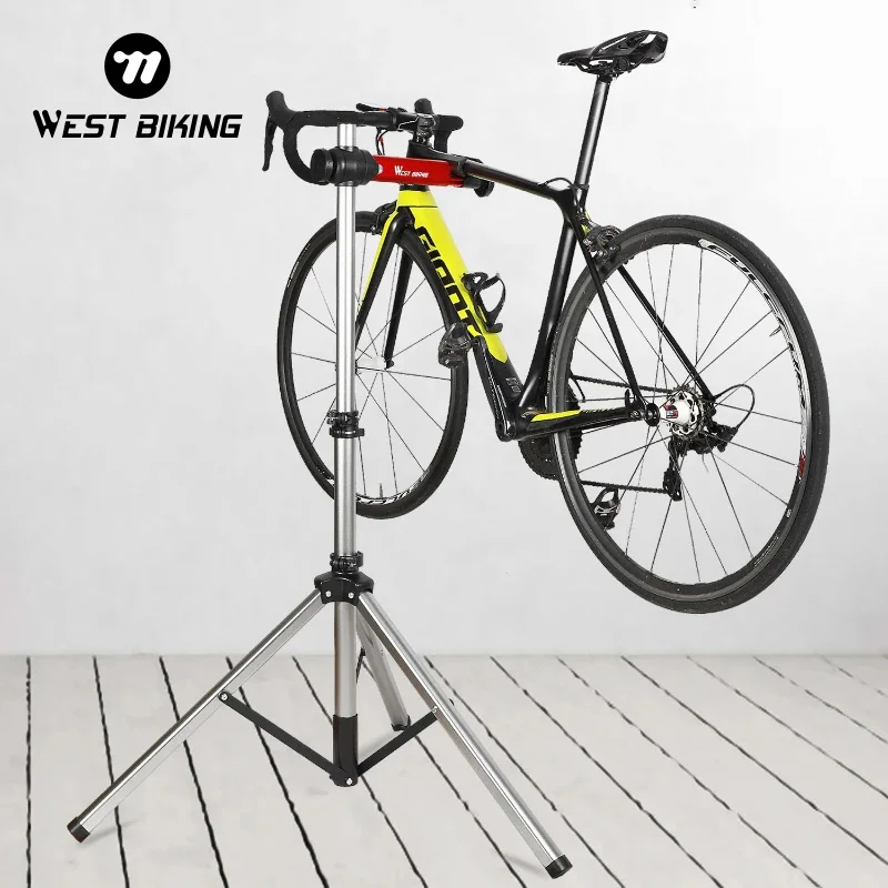 WEST BIKING Foldable Bike Repair Stand Durable Aluminum Alloy Indoor Bicycle Storage Rack Professional Bike Maintenance Stand