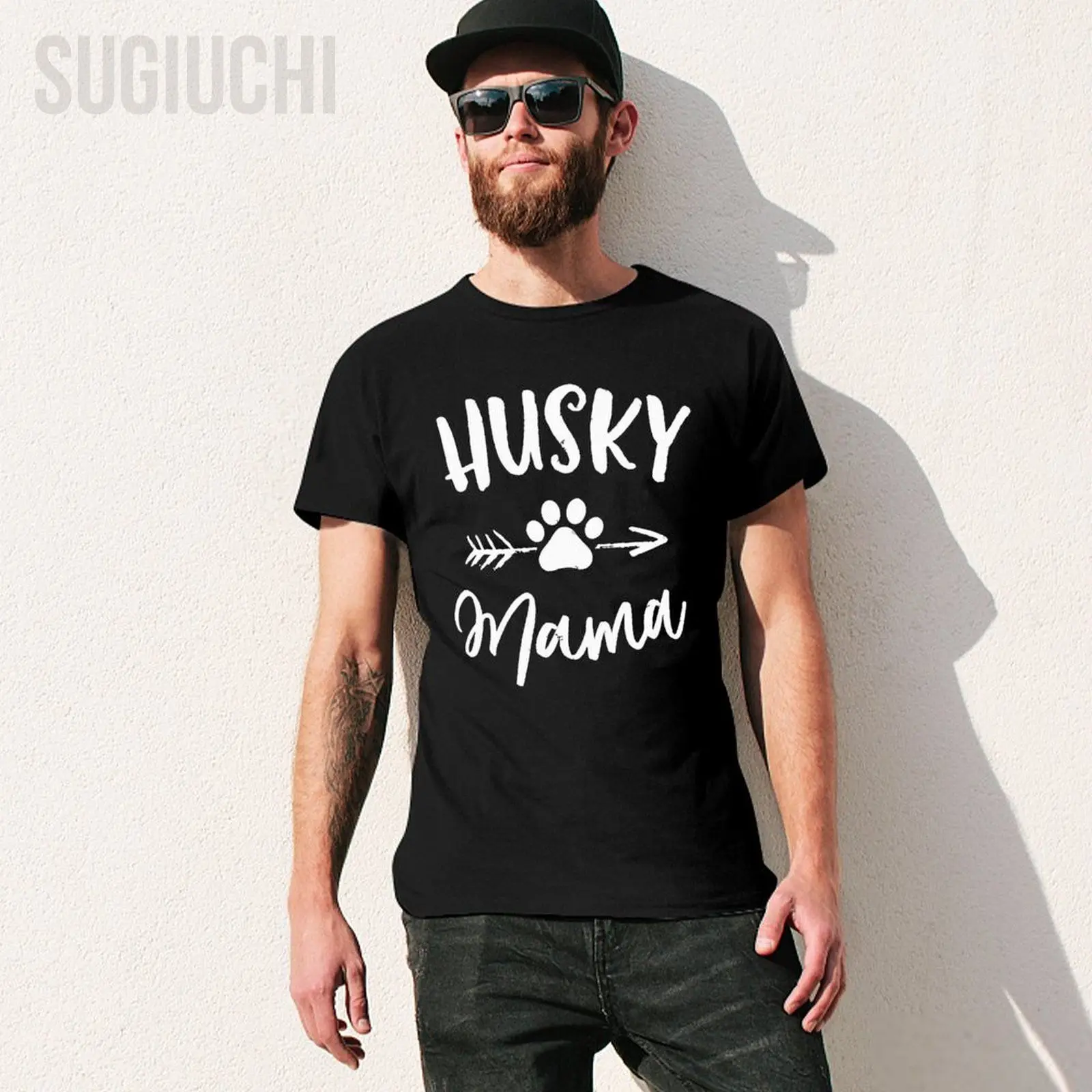 Unisex Men Husky Mama Siberian Husky Lover Owner Gifts Dog Mother's Day Tshirt Tees T Shirts Women Boys 100% Cotton T-Shirt