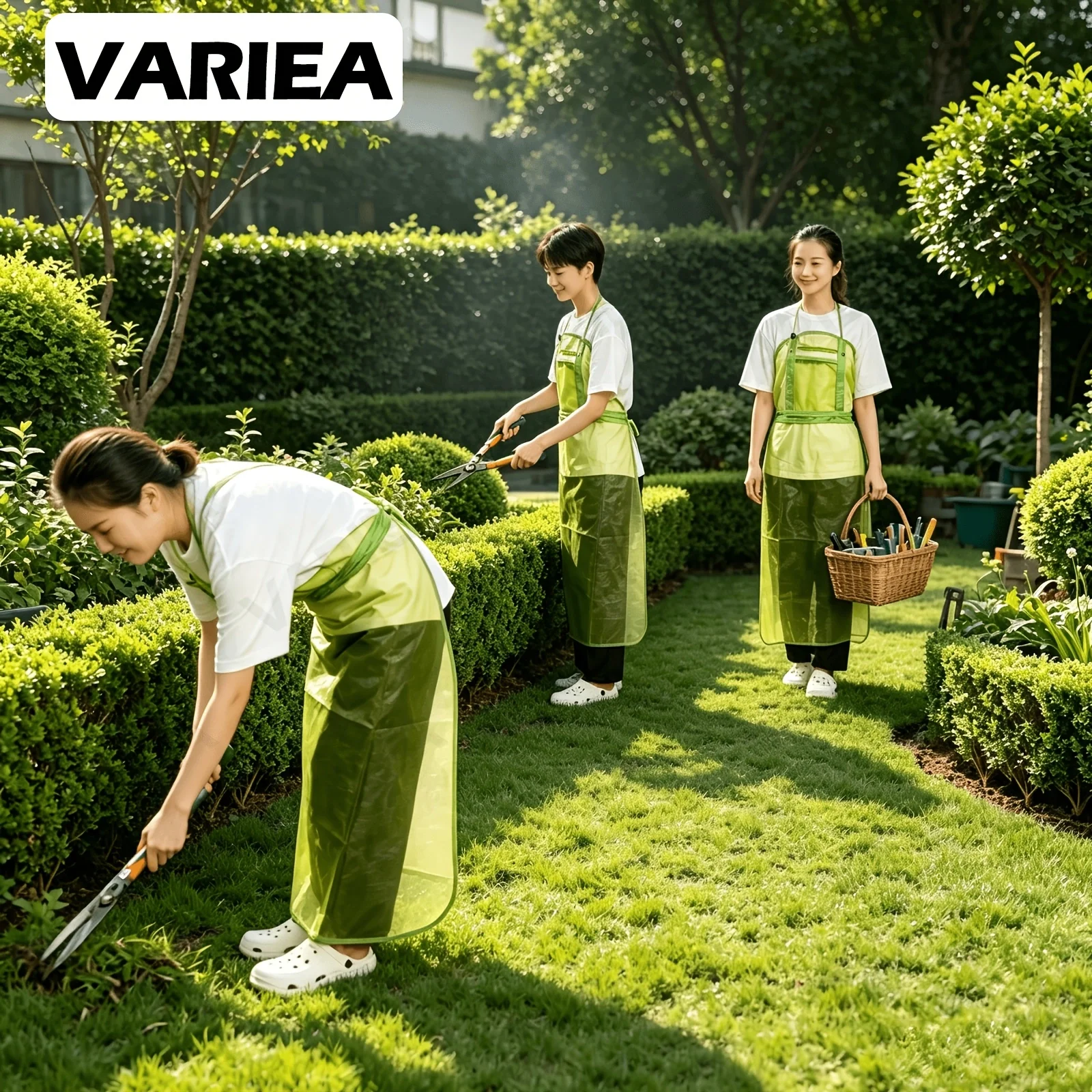 VARIEA - 1-Piece Set - Available in Green, Orange or Blue. Suitable for Both Men and Women. Breathable Mesh Lawn Apron with Pock