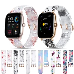 20mmSilicone Printing Watch Strap Band For Amazfit GTS 4/3/2/2e/GTS2 Mini/GTR 42mm/GTS4 Mini Girl Bracelet Bip 3 Pro/U Watchband