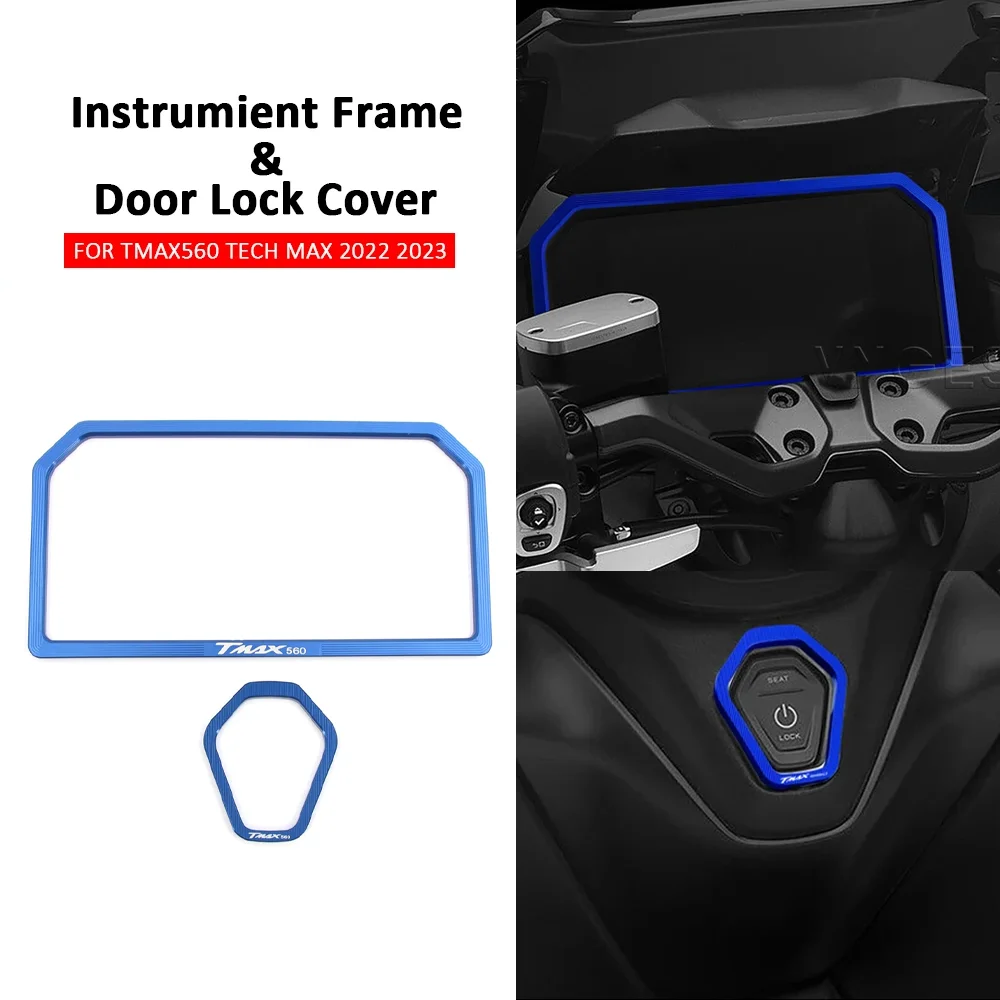 For Yamaha TMAX560 Tech Max Meter Cover Instrumient Frame Motorcycle Electric Door Lock Switch Cover Cap Protector TMAX 560 2023