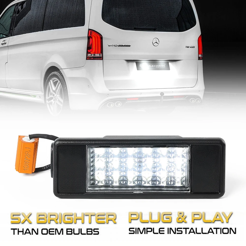 

2 шт. для Mercedes-Benz Vito (W639) Sprinter (W906) Viano светодиодный автомобильный задний номерной знак, лампы номерного знака Canbus OEM # 6398200156