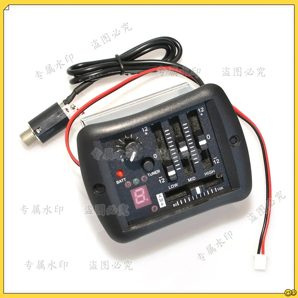 4-Bands forYMH Acoustic Guitar Preamp EQ Equalizer Piezo Pickup with Tuner Pickups for Folk Guitar Accessories Parts