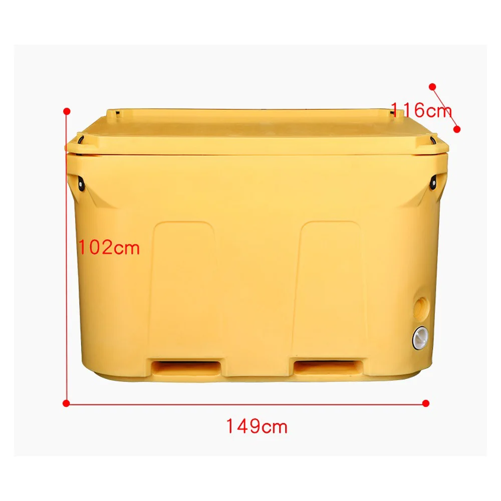Large 1000L Rectangle Insulated Storage Bins Rotomolded Plastic Fish and Shrimp Transportation Containers for Food and Cans Use