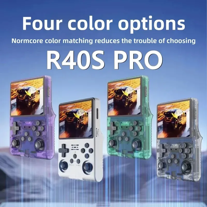 لعبة FLLAPT الجديدة R40S PRO 256GB المحمولة 30000+ ألعاب ريترو مع عصا التحكم، نظام التشغيل Linux، شاشة IPS 3.5 بوصة، مشغل MP4، هدية للأطفال ﻿