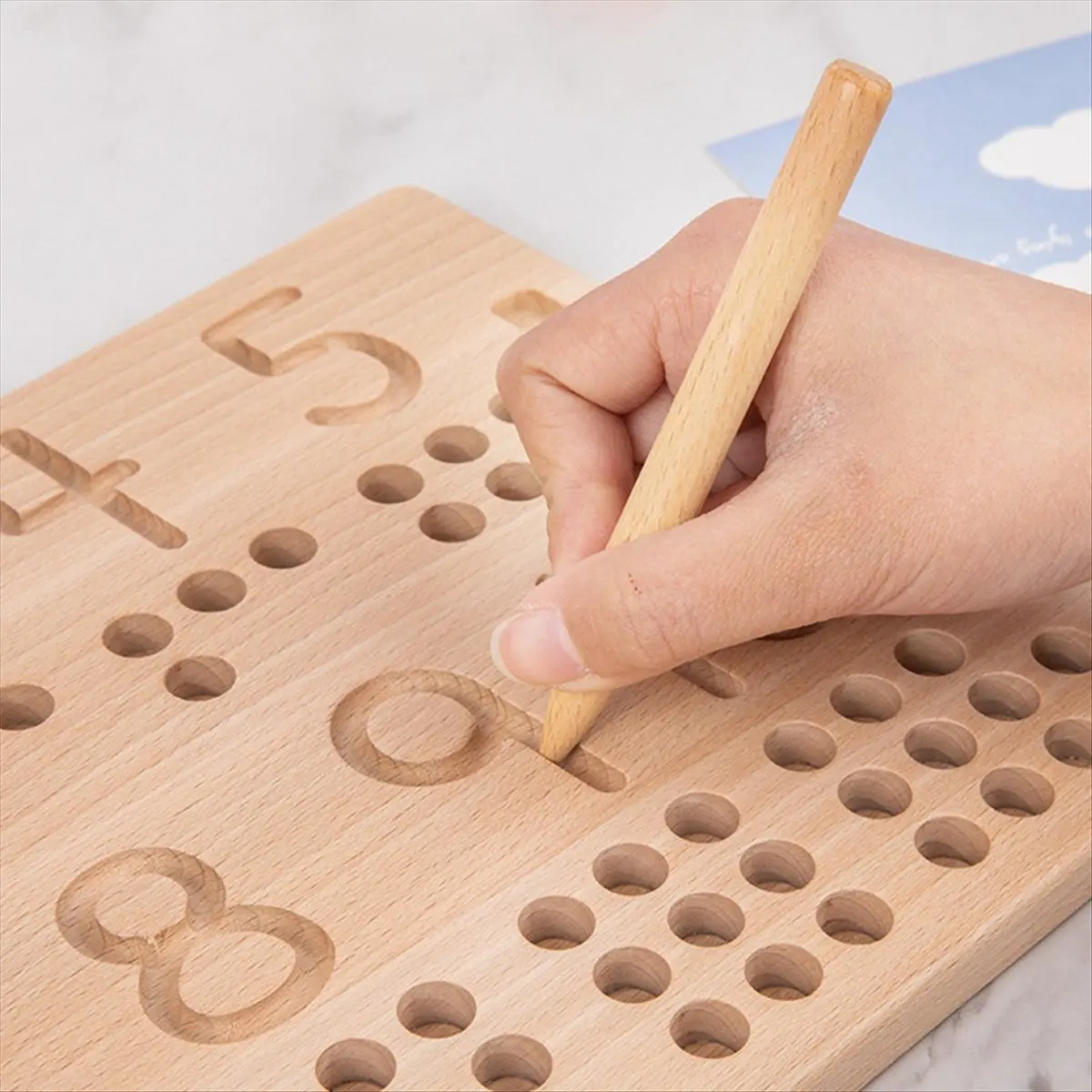 Super Sale 1-10 Number Description Pen Control Training Board Blind Writing Board Wooden Counting Classification Math Toys