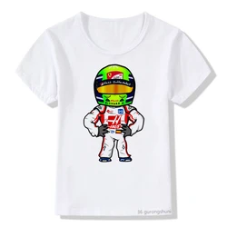 T-Shirt For Boys F1 Mini Drivers Series Cool Racing Drivers Graphic Print Boys Clothes Fashion Casual Kids Clothes Tshirts Tops