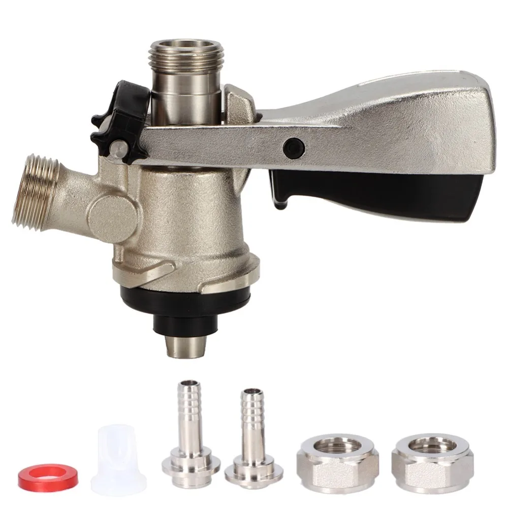 7 piece Brewing Accessory G5/8 S Type Beer Keg Coupler Stainless Steel Male Thread Beer Tap Dispenser Keg Tap Coupler Home Bars