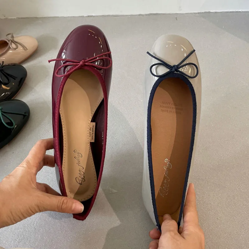 Shallow Female Soft Round Toe Ladies Flats With Shoes Slides Footwear Fashion Butterfly-Knot Women Ballet Flats Dance Shoes