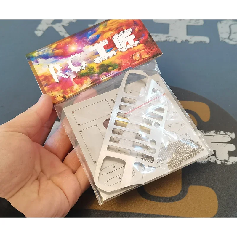 1 Set Metalen Rvs Geëtst Voorkant voor 1/10 Tamiya RC Crawler Auto CC01 Wrangler Diy Onderdelen