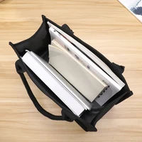 Leisure thickened handheld canvas tote bag black three-dimensional men and women large-capacity simple shopping bag handbags 6