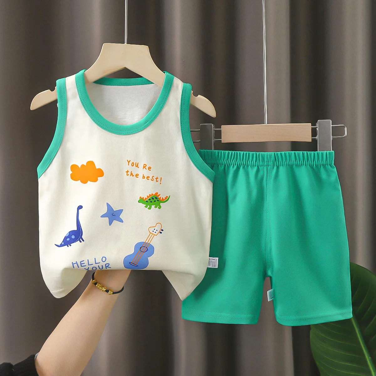 Summer Vest Boys Girls Pajamas Sets Cartoon Cotton Children Boy Girl Sleepwear Nightwear Kids Lightning Pyjamas Suit