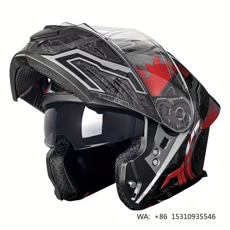 

OEM ODM Casque Moto Modulable Motorcycle Flip-up Helmet Dual Visor DOT Approved Modular Motorcycle Full Helmet