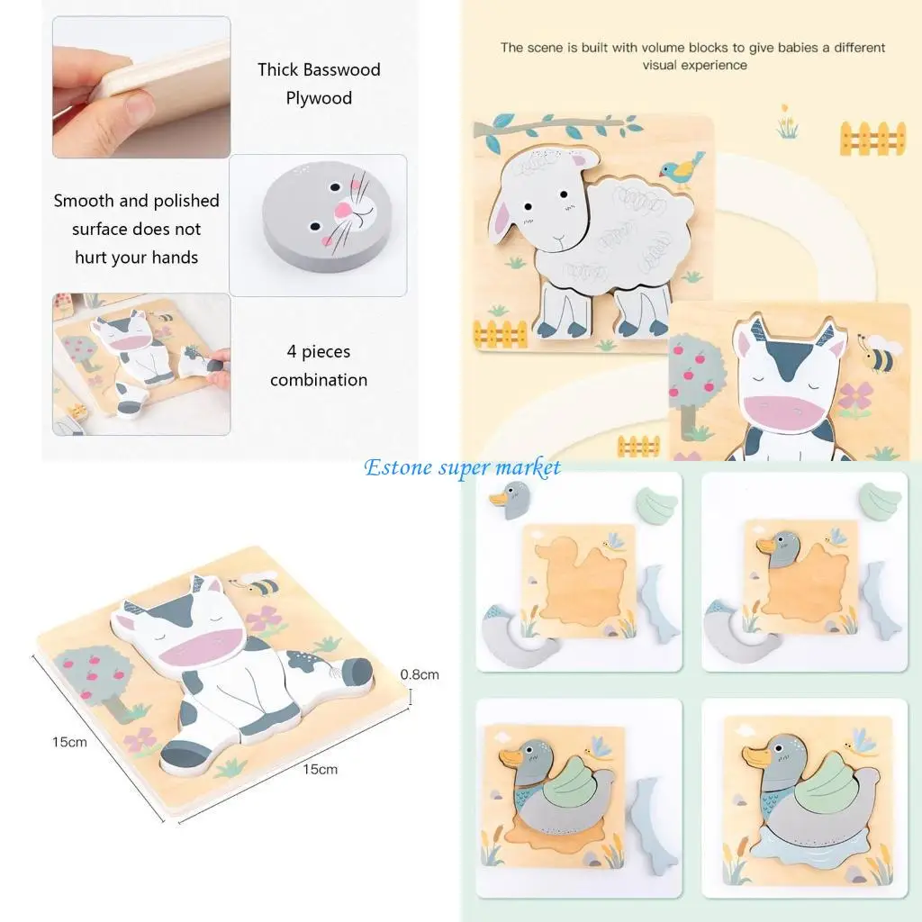 

090B DIY деревянная игрушка в форме животных, деревянная головоломка, игрушка в сборе, модель, деревянные наборы для рукоделия,