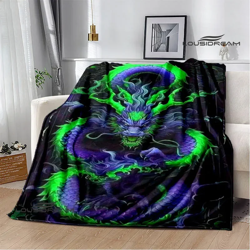 

3D Retro dragon Printed blanket Flannel Warm blankets Soft and comfortable blanket bed linings cubre cama Birthday Gift