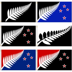 3×5FT New Zealand Lockwood Silver Fern Flag Polyester Printed Banner Tapestry For Decor